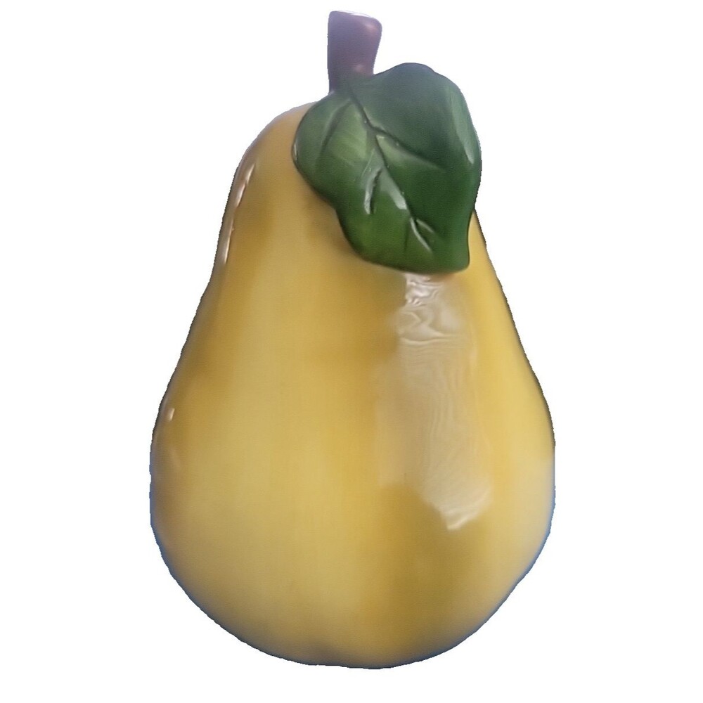 Vintage Ceramic Pear Bank 8" tall No Plug, small flea bite - Picture 6 of 11